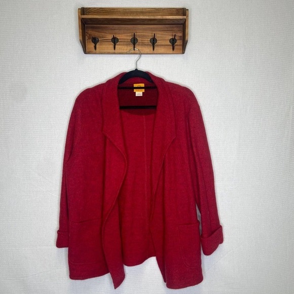 Ruby Red‎ | 100% Wool Red Blazer Jacket Large - Picture 2 of 5